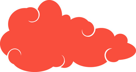 Red Japanese Cloud Vector