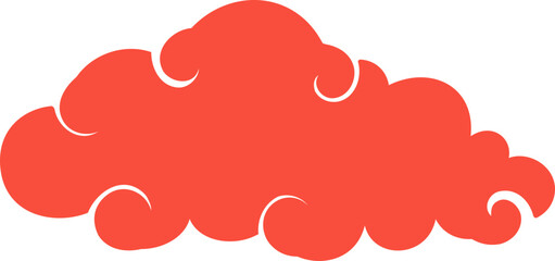 Red Anime Cloud Symbol