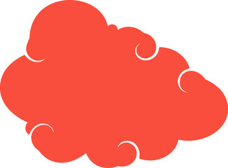 Red Japanese Cloud Vector