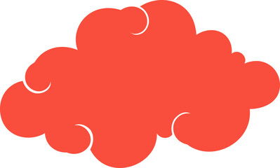 Red Stylized Japanese Cloud