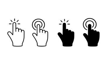Obraz premium Simple Hand Click Icons Set