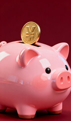 piggy bank and coins