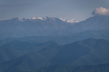Fototapeta premium Great Caucasus mountains in Kakheti, Georgia