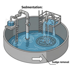 Sedimentation tank for water treatment process