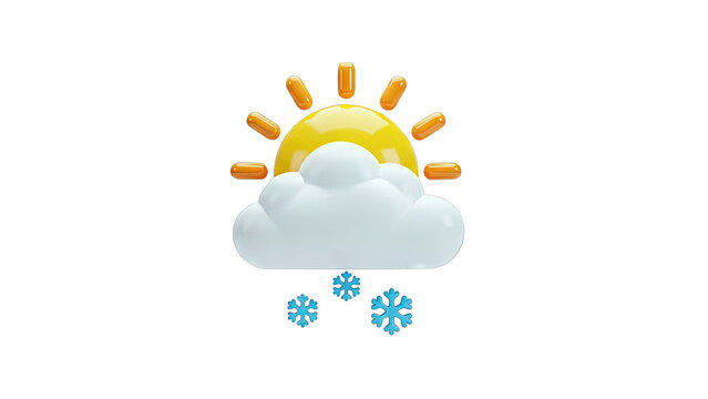 Sun, Cloud, and Snowflakes Weather Icon - Powered by Adobe