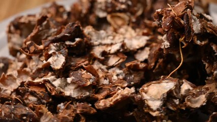 Rotate Ripe Peeled Tamarind Texture Top View Close Up 