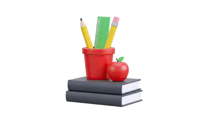 School Supplies and Books Arrangement