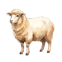 Watercolor-style sheep illustration／羊