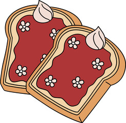 Valentine&rsquo;s Day Flat Design Clipart Set Cute Love Icons Hearts Sweets Desserts Element