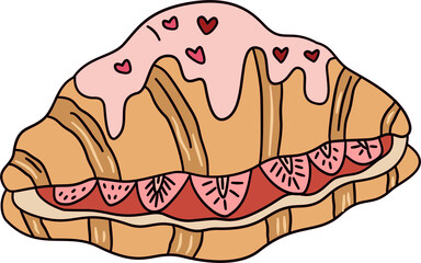 Valentine&rsquo;s Day Flat Design Clipart Set Cute Love Icons Hearts Sweets Desserts Element