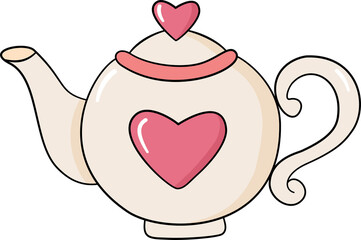 Valentine&rsquo;s Day Flat Design Clipart Set Cute Love Icons Hearts Sweets Desserts Element