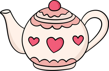 Valentine&rsquo;s Day Flat Design Clipart Set Cute Love Icons Hearts Sweets Desserts Element