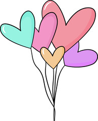 Valentine&rsquo;s Day Flat Design Clipart Set Cute Love Icons Hearts Sweets Desserts Element