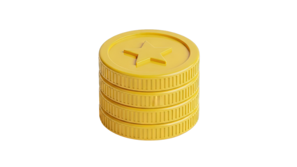 Stack of Golden Star Coins