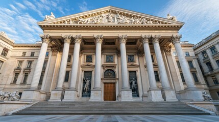 Obraz premium Majestic Historic Building with Grand Columns and Detailed Facade