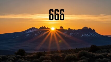 Mountain range silhouette at dusk with prominent numerical designation evoking mystery