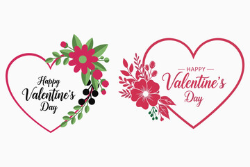 Valentines Day heart shaped floral greeting cards  Happy Valentines Day messages with flowers © jubayer71