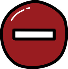 Entry forbidden sign with outline illustration