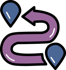 Pin destination with outline illustration