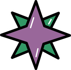 Compass direction with outline illustration