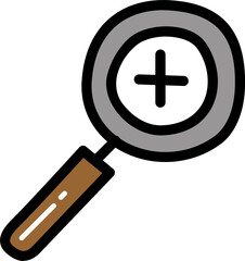 Zoom in symbol with outline illustration