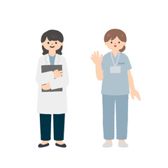 医師・医療スタッフのイラスト / Medical Staff and Healthcare Workers