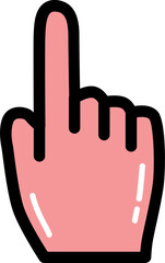 Pointing finger with outline illustration
