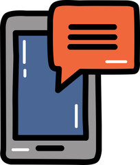 Communication phone with outline illustration