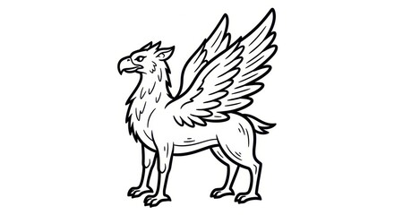 Mythical Griffin Creature Drawing - Majestic Hybrid Beast