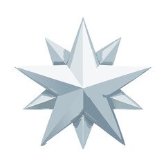Obraz premium silver sharp star for ninja weapon shuriken and combat achievement rank in adventure action game app