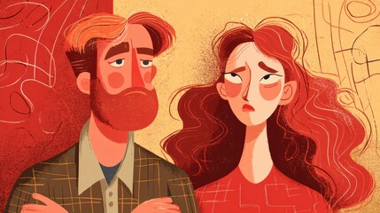 Divorce and quarrels. couples are desperate and disappointed after marriage. Husband and wife are sad, upset and frustrated after quarrels. distrust, love problems, betrayals. family problem.