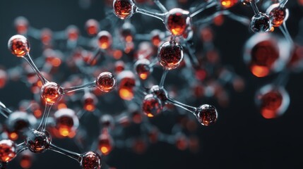 molecule or atom, Abstract structure for Science or medical background, 3d illustration, science, atom, abstract, chemistry, structure, blue, chemical, background