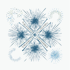 Obraz premium Vibrant blue firework explosion in dynamic geometric pattern