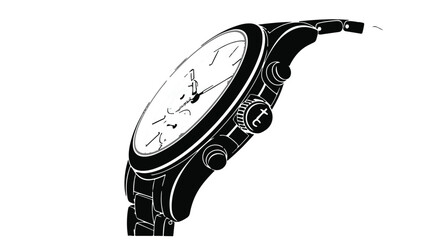 Sleek, modern wristwatch with a classic dial and metal band, captured in profile.