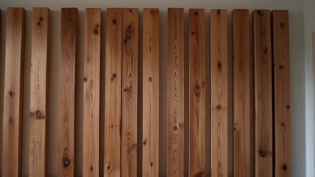 Natural Wood Slats Wall Texture Background Perfect for Interior Design and Architecture