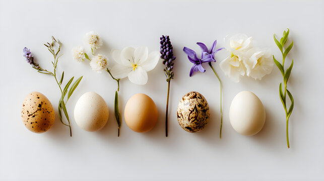 easter eggs and flowers - Powered by Adobe