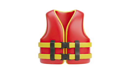 Red and yellow life jacket