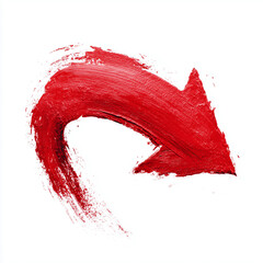 bold arrow. Vibrant red brush stroke arcs across clean white canvas, conveying motion, passion, and artistic energy. Ideal for designs emphasizing creativity, bold color, and modern abstract visuals.