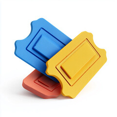 Bright layered ticket tags in a warm orange to yellow gradient create an abstract, modern visual ideal for branding, design, and marketing materials.