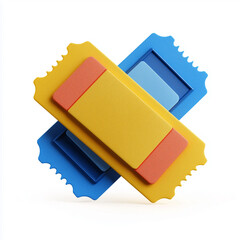 Bright layered ticket tags in a warm orange to yellow gradient create an abstract, modern visual ideal for branding, design, and marketing materials.