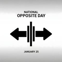 National Opposite Day Concept with Left and Right Direction Arrows, January 25 Awareness Design.