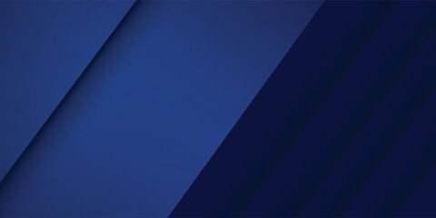 Blue and white modern abstract wide banner with geometric shapes. Dark blue and white abstract background. Vector illustration