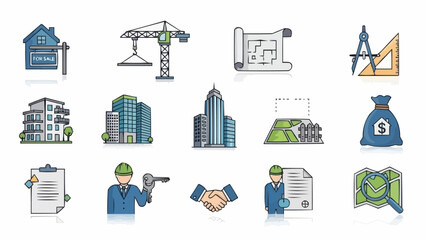 Real Estate and Construction Icons - A Comprehensive Set for Design Projects.