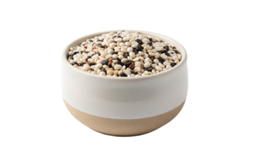 Premium Quality Mas Kolai Dal (Urad Dal) in Ceramic Pot on White Background