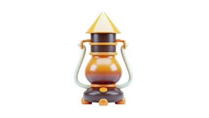 Stylized Orange and Brown Lantern