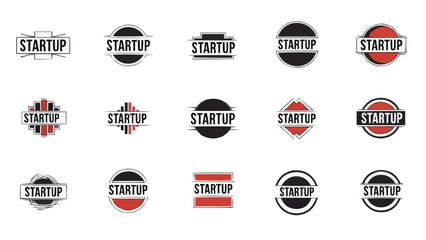 Obraz premium Diverse Startup Logos - A Collection of Modern and Creative Designs.