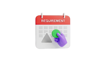 Calendar Requirement with Hand and Green Circle