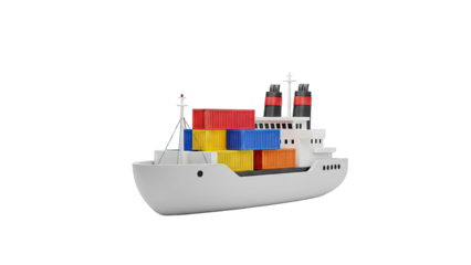 Cargo Ship with Colorful Shipping Containers