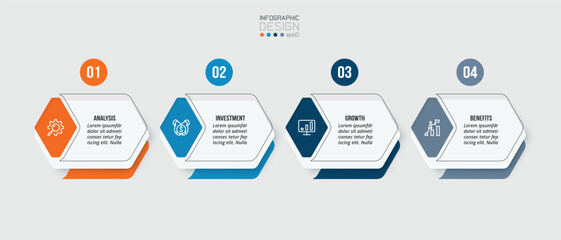 Infographic template business concept with step.