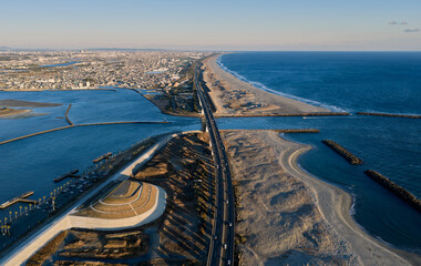 Where Two Seas Meet the City — Aerial Geometry of Hamana Bridge and the Enshu Coast